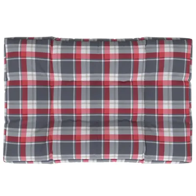 Produktbild von vidaXL Palettenkissen Rot Karomuster 120x80x12 cm Stoff