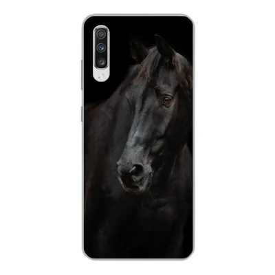 Produktbild von MuchoWow® Handyhülle Schutzhülle Hülle für Samsung Galaxy A70 Pferd - Leicht - Schwarz Silikon Softcase Handy Hülle - Schutzhaube