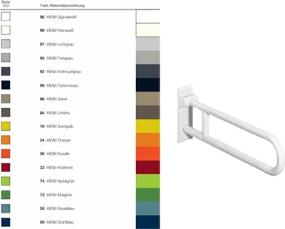 Produktbild von HEWI Stützklappgriff Serie 801, drehbar, Stahlkern, L:600mm maigrün
