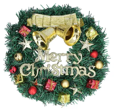 Produktbild von Weihnachtskranz für den Außenbereich, beleuchtet für Feiertags-Weihnachtsparty-Dekorationen