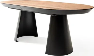 Produktbild von Ovaler Esszimmertisch Küchentisch Ausziehbarer Design Holz Braun Tisch
