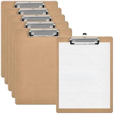 Zdjęcie produktu dla Schowek drewniany clipboard A4 z zaciskiem do pisania notatki zestaw 6