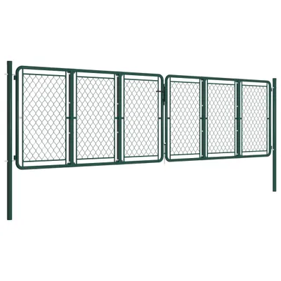 Image de vidaXL Portail de jardin acier 400 x 125 cm vert