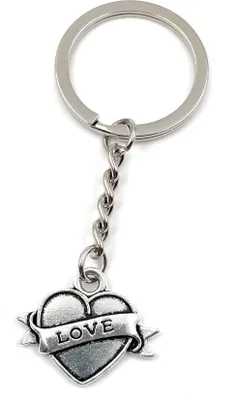 Produktbild von Onwomania Schlüsselanhänger - "Herz Love Liebe" - Metall Glücksbringer ideal als Geschenk z.B. für den besten Freund, die beste Freundin, Mama