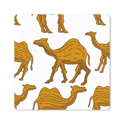 Produktbild von MuchoWow® Mauspad Mousepad Kamel - Holz - Muster 20x20 cm - Mousepads - Maus Mat - Pad - Mausunterlage - Desk Mat - Bureauartikeln