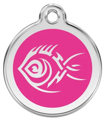 Produktbild von RedDingo Hundemarke mit individueller Gravur Tribal Fisch hot pink, Größe: L
