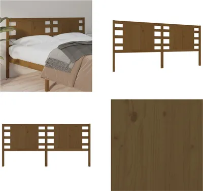 Produktbild von vidaXL Kopfteil Honigbraun 126x4x100 cm Massivholz Kiefer - Kopfteil - Kopfteile - Bettkopfteil - Holzkopfteil