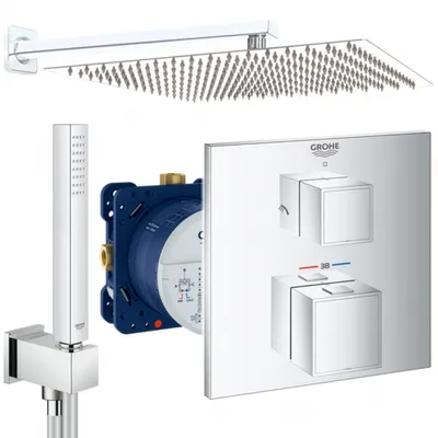 Produktbild von Grohe und Jowi Unterputz Duschsystem, mit Grohtherm Cube Thermostat, 360x360mm Kopfbrause