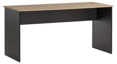 Schreibtisch mit 3 Schubladen, Eiche-Dekor/Schwarz, 150x65x73,6 cm