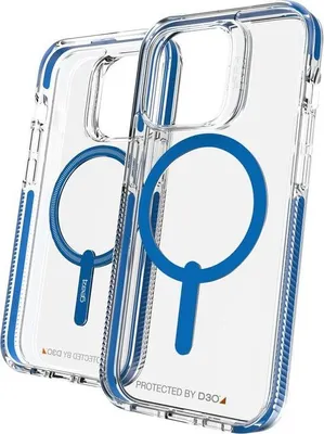 Image de Étui de protection Gear4 Santa Cruz Snap pour iPhone 14 Pro, Transparent avec cadre bleu