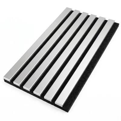 Produktbild von MDF-Lamellen 30x60 cm - Wandlamellen - Filzlamellen - Modul 30x60 cm - ALUMINIUM, KI-generiertes Bild