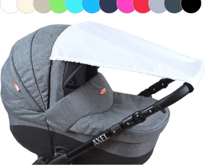 Produktbild von BABYLUX Sonnenschutz SONNENSEGEL für Kinderwagen UNI Buggy UV Schutz Weiß