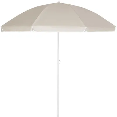 Produktbild von Kingsleeve® Sonnenschirm UV 50+ Tragetasche groß Strandschirm wasserabweisend neigbar höhenverstellbar Erdspieß Balkon Strand Rund Gartenschirm Beige