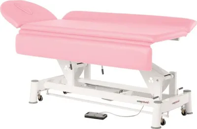 Produktbild von Therapieliege, Untersuchungsliege mit Gesichtsloch, elektr. div. Farben + Hocker, Farbe:47 rose