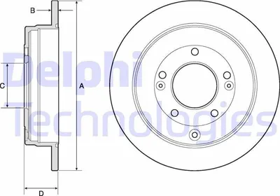 Produktbild von 2x DELPHI Bremsscheibe BG4767C für HYUNDAI ix35 (LM EL ELH) 54 5mm 284mm