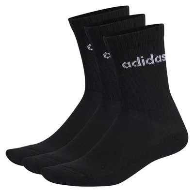 Immagine prodotto di Adidas - Calzini "Linear" unisex da uomo/donna (confezione da 3) SX476 (taglia 43 EU - 44,5 EU) (nero)