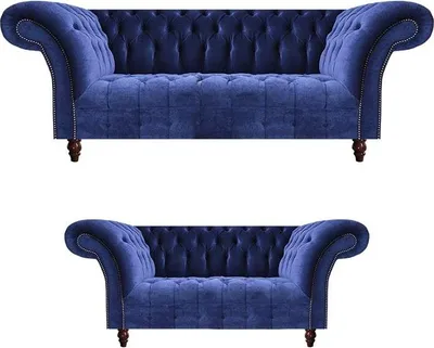 Produktbild von Wohnzimmer Sofagarnitur 2tlg Moderne Sitzgruppe 2x Sofas Chesterfield
