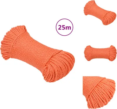 Image de vidaXL Corde de travail orange 8 mm 25 m Polypropylène - Cordes