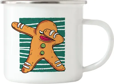 Produktbild von Lebkuchen Emaille Tasse Kekse Merry Christmas Frohe Weihnachten Advent Festtage Weihnachtsgebäck Süßigkeiten