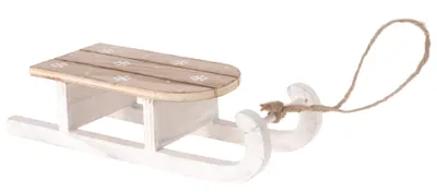 Zdjęcie produktu dla Świąteczna dekoracja wisząca Sanie 22 cm, biała