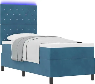 Immagine prodotto di Letto a Sorgente LED con testiera Blu Scuro 80 x 200 cm Velluto