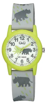 Produktbild von Q&Q Kinderuhr mit Dinomotiven, Silikonarmband, 10 ATM