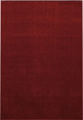 Image de Tapis Kurzflor pour salon, couleur rouge, forme rectangulaire, dimensions 120x170 cm, unie