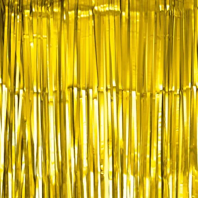 Produktbild von Oblique Unique Lametta Vorhang für Weihnachten Silvester Geburtstag Deko Party Fasching Karneval - matt gold