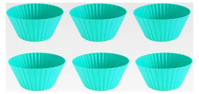 Produktbild von Silikon Backform für Muffins und Minikuchen, 6 Stück XXL (Türkis), 14 cm Durchmesser oben