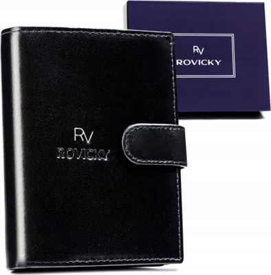 Produktbild von Rovicky | Herren-RFID-Geldbörse, aus echtem Leder, Schwarz, 10x13 cm