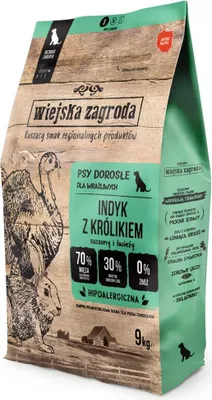 Produktbild von WIEJSKA ZAGRODA Truthahn mit Kaninchen S – Trockenfutter für Hunde – 9kg