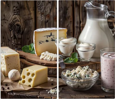 Produktbild von Spritzschutz Herdabdeckplatte Schneidebrett aus Glas Käseplatte mit Milch 2-Teilig (60x52cm)