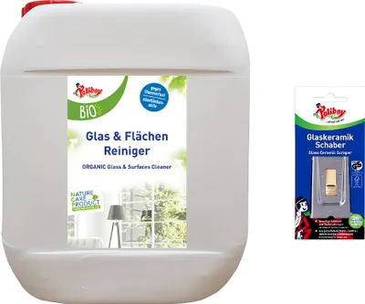 Produktbild von Poliboy Bio Glasreiniger 5 Liter + Glaskeramik Schaber