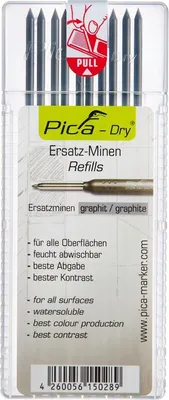 Produktbild von Pica Dry Ersatzminen Etui, wasserlöslich,  10 Graphitminen