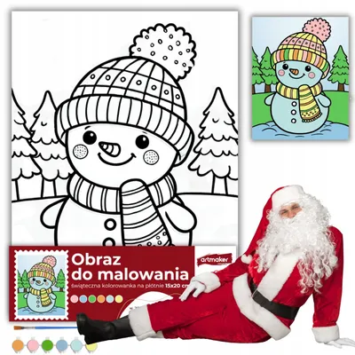 Produktbild von Artmaker Weihnachts-Malset mit Schneemann Motiv, Malbuch