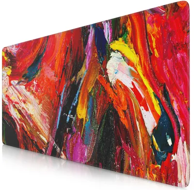 Image de Tapis de souris gaming Titanwolf XXL, 900 x 400 x 3 mm, sous-main, lavable, dos antidérapant, vitesse & précision, oilpaint-moderne