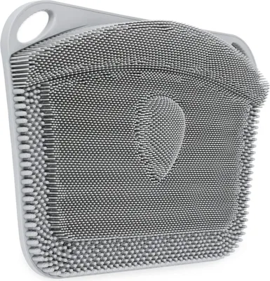 Image de Brosse à pieds Douche Grand tapis de lavage de pieds Antidérapant Exfoliation Massage Santé des pieds Gris 44x33cm
