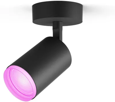 Produktbild von Philips Hue White and Color ambiance Fugato 1er-Spot, Bluetooth/Zigbee, Schwarz, LED, Metall, GU10, Multi