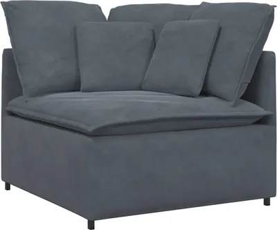 Image de Module d'angle de canapé modulaire coussins gris foncé 100 cm