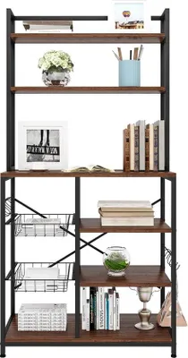 Productafbeelding van SureDeal® - KeukenKast - Boekenkast - Huiskamer - Hout - 80x40x160 cm - 6 Laags - Binnen Kasten