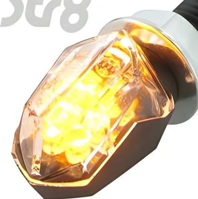 Image de Clignotant STR8 Led Mini 2 noir transparent avec homologation routière(SORTIE)