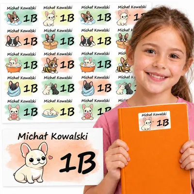 Produktbild von NAMENSSTICKER HEFT 20 St. - Tier Hund Hündchen BULDOG FRANCUSKI
