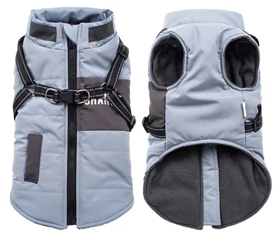 Imagen del producto de Chaqueta impermeable y reflectante para perros - Azul, talla S