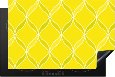 Produktbild von KitchenYeah© Herdabdeckplatte Zitrone - Muster - Kontur - Frucht , 81x52cm, Küche Deko, Glaskeramikkochfeld Herdabdeckung, Abdeckplatte fùr Kochfeld