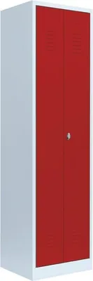Produktbild von LÜLLMANN Spind feuerrot, lichtgrau 510404, 1 Schließfach 50,0 x 50,0 x 180,0 cm