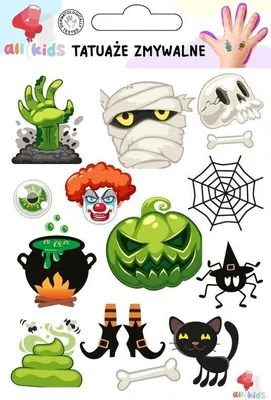 Obrázek produktu pro Omyvatelné tetování pro děti Halloween 3 – All4Kids