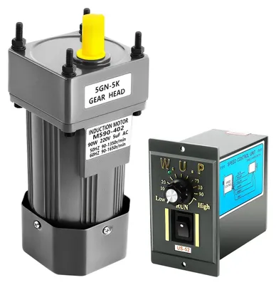 Produktbild von Getriebemotor - Drehzahlregelbarer AC-Motor - 220–240V EU-Stecker - 0–90 U/min - Für Förderband und Montagelinie - Silber