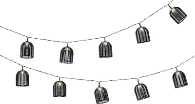 Produktbild von Solar Party-Beleuchtung Plastik 10 LED L.270 cm schwarz/warm weiß