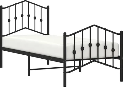 Produktbild von vidaXL Bettgestell mit Kopf- und Fußteil Metall Schwarz 75x190 cm