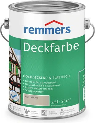 Produktbild von Remmers Deckfarbe hellgrau 2,5 l, Holzlack